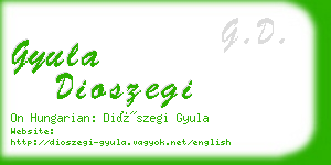 gyula dioszegi business card